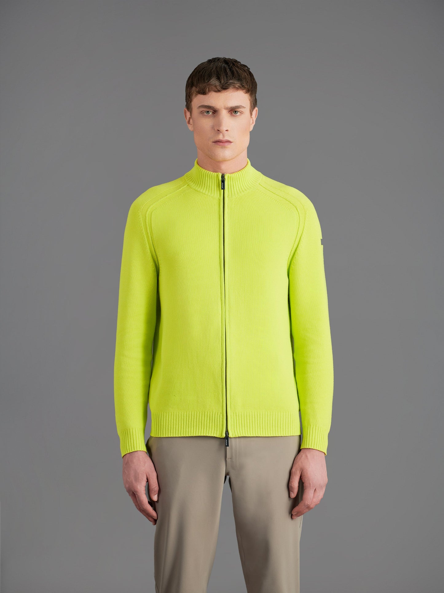 Cotton Plain Zip Knit