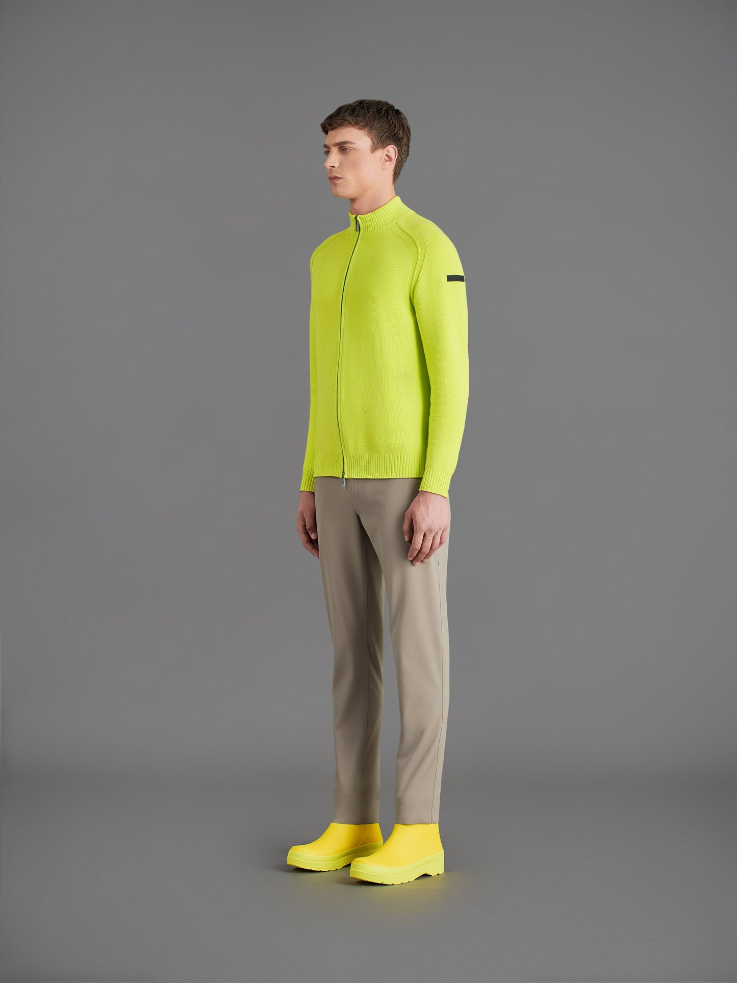 Cotton Plain Zip Knit
