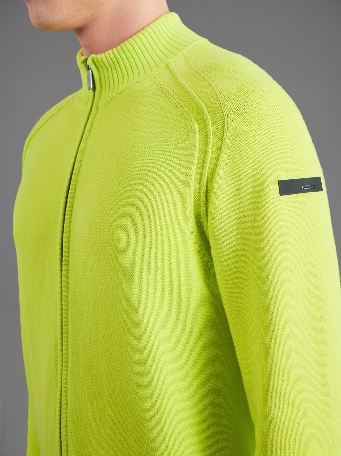 Cotton Plain Zip Knit