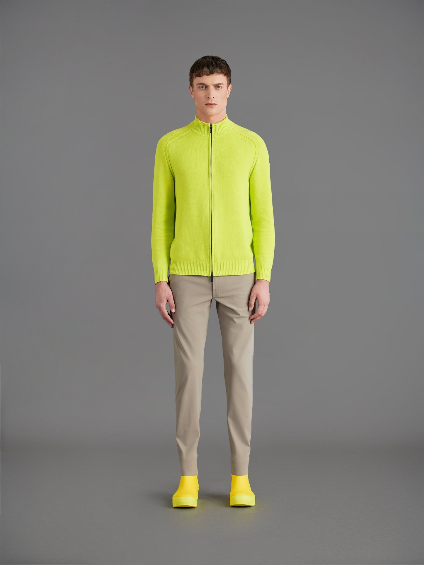 Cotton Plain Zip Knit
