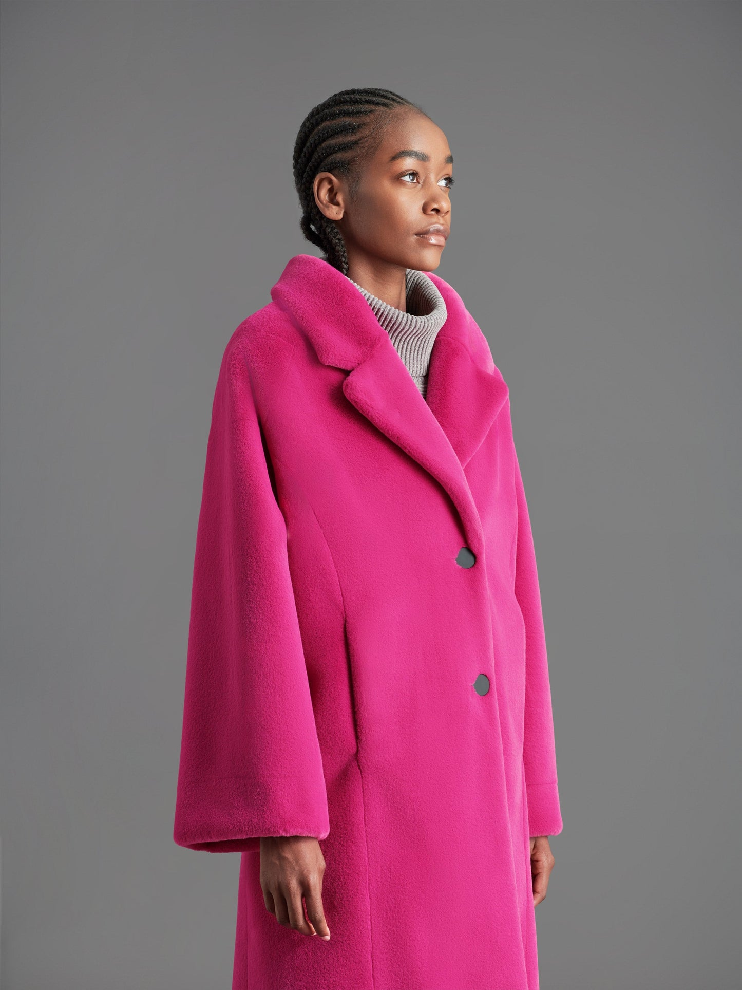 Eco Fur Kimono Coat Wom Jkt