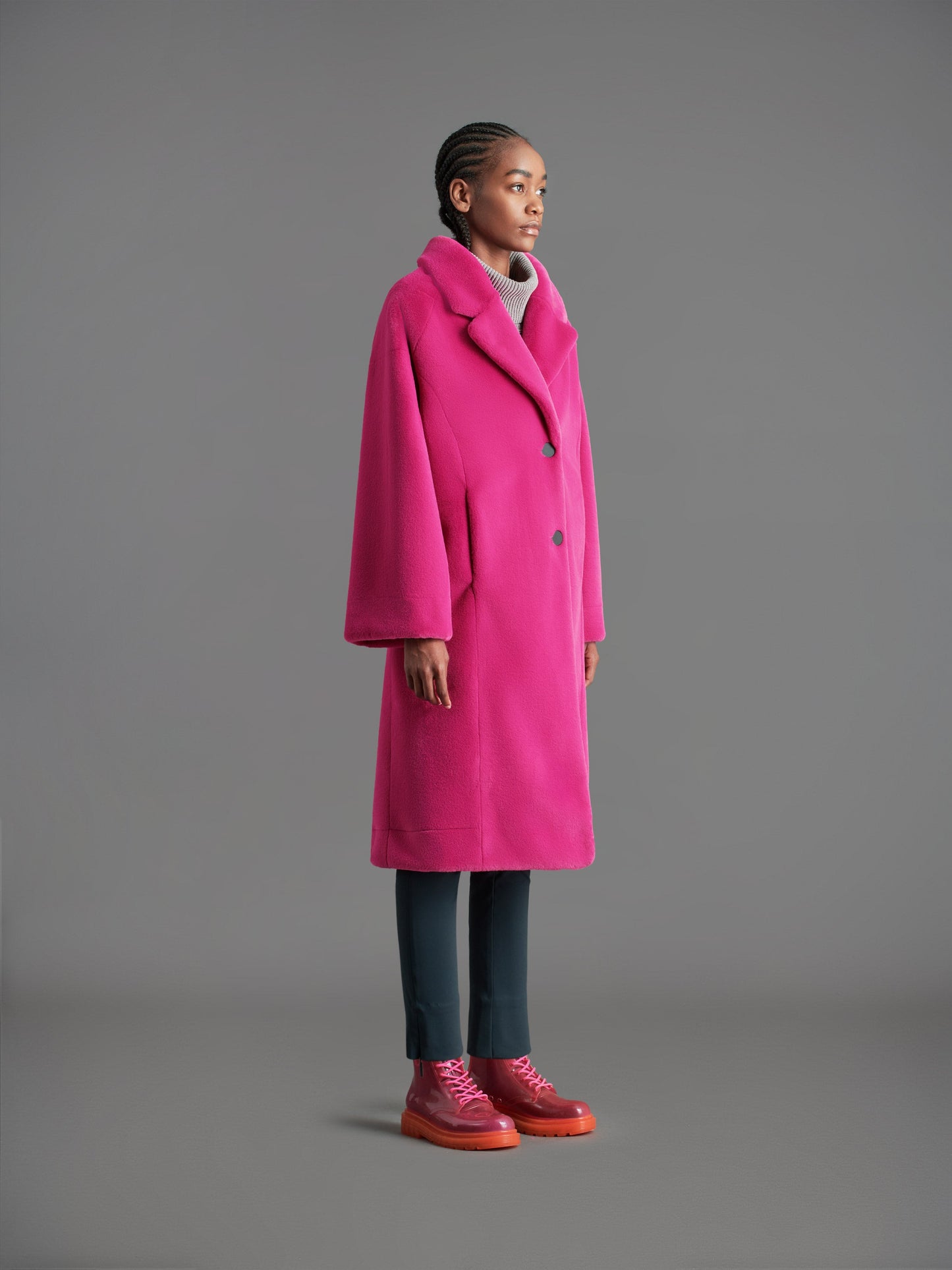 Eco Fur Kimono Coat Wom Jkt
