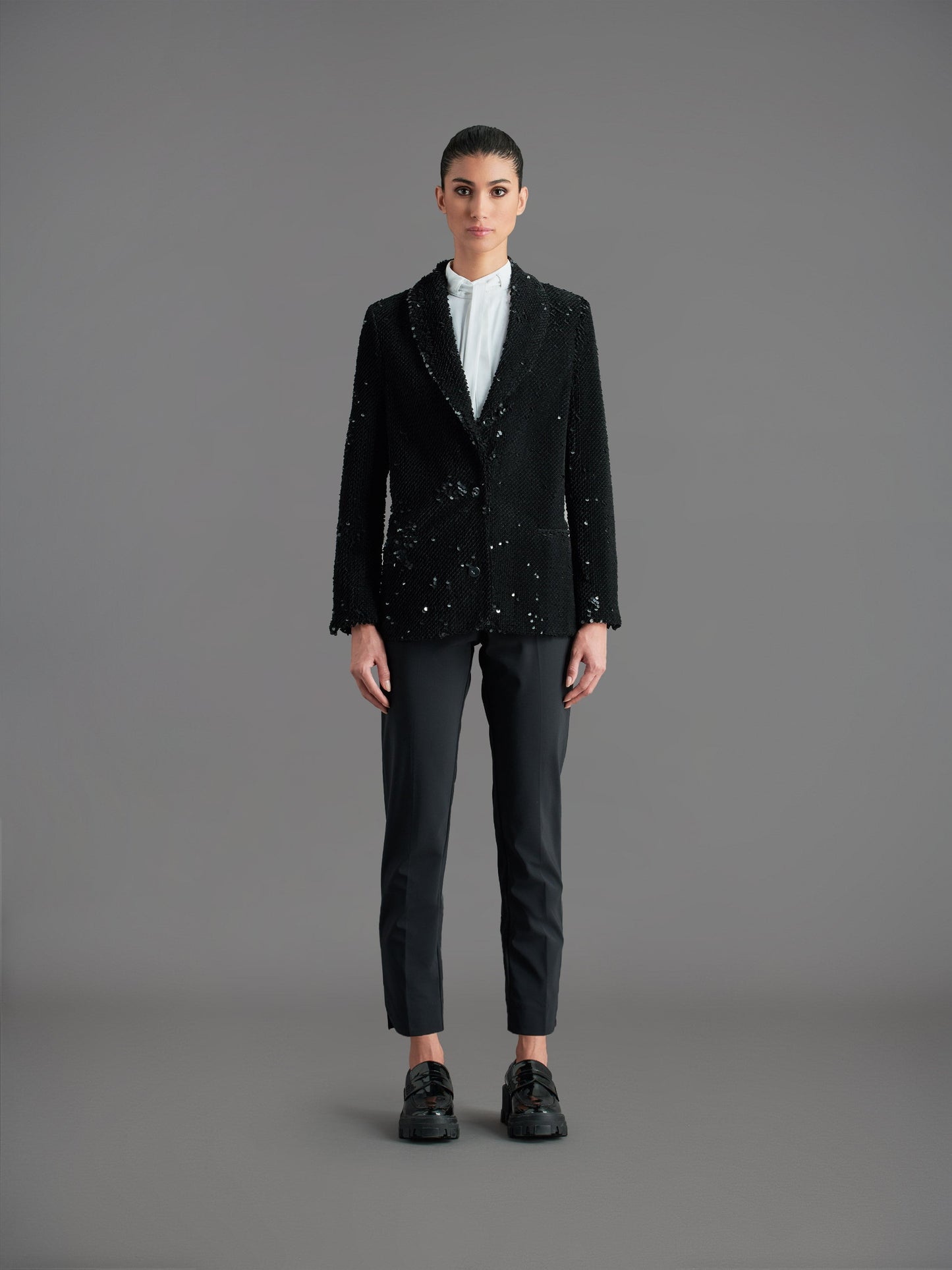 Paillettes Night Smoke Wom Blazer
