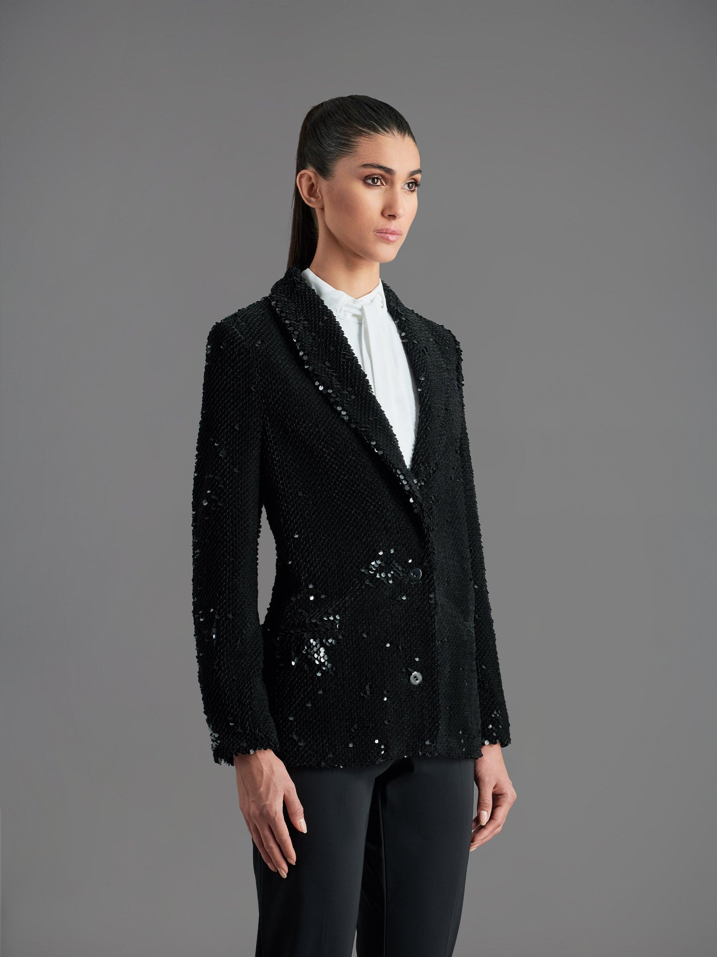 Paillettes Night Smoke Wom Blazer