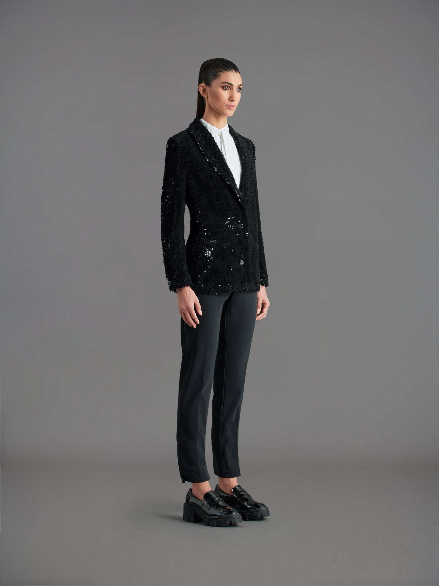 Paillettes Night Smoke Wom Blazer