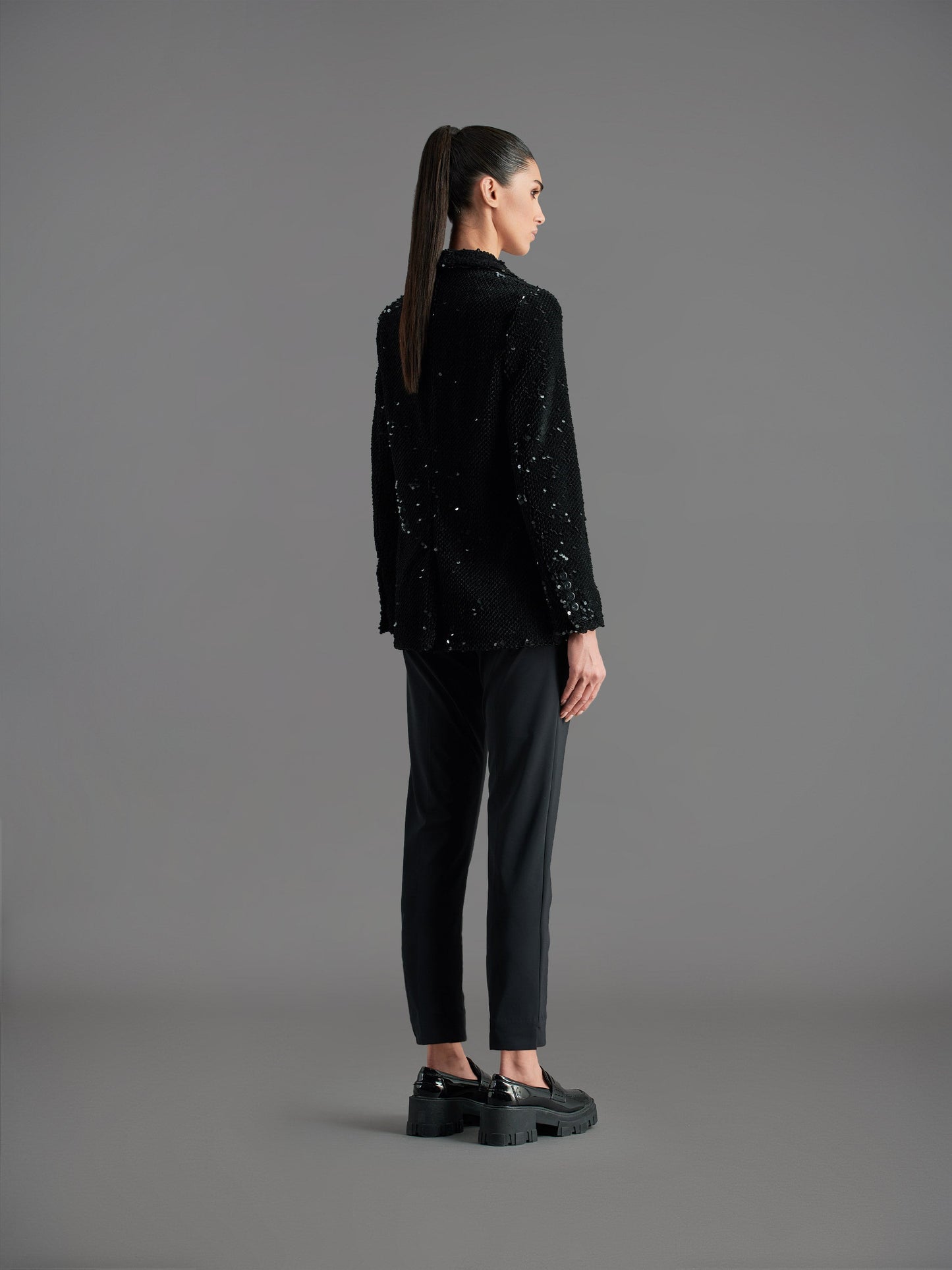 Paillettes Night Smoke Wom Blazer