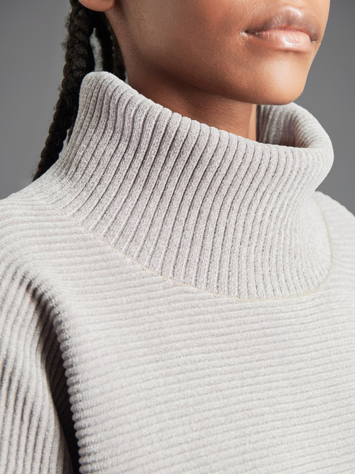 Velvet Ottoman Turtleneck Wom Knit