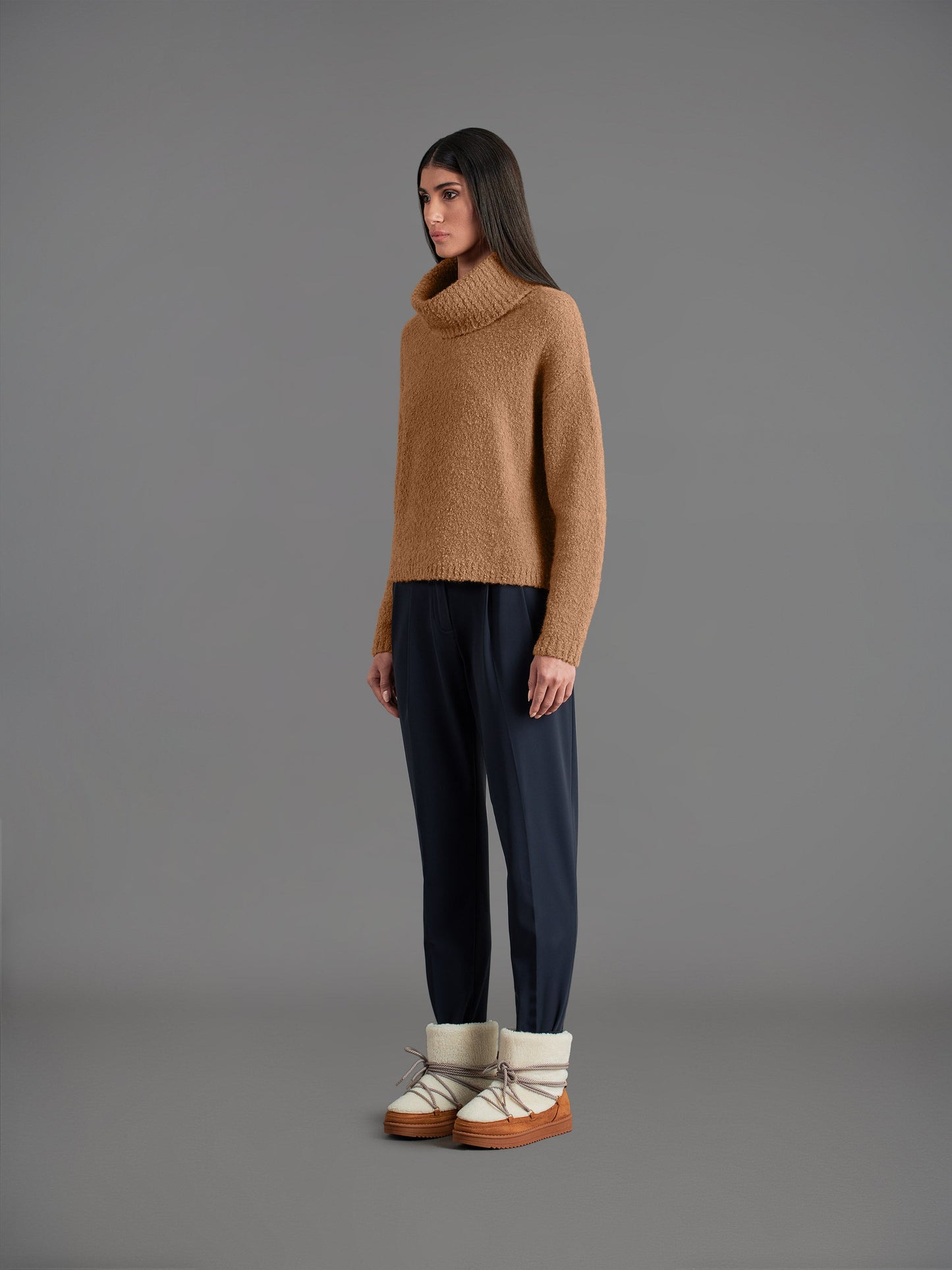 Bouclè Turtleneck Wom Knit