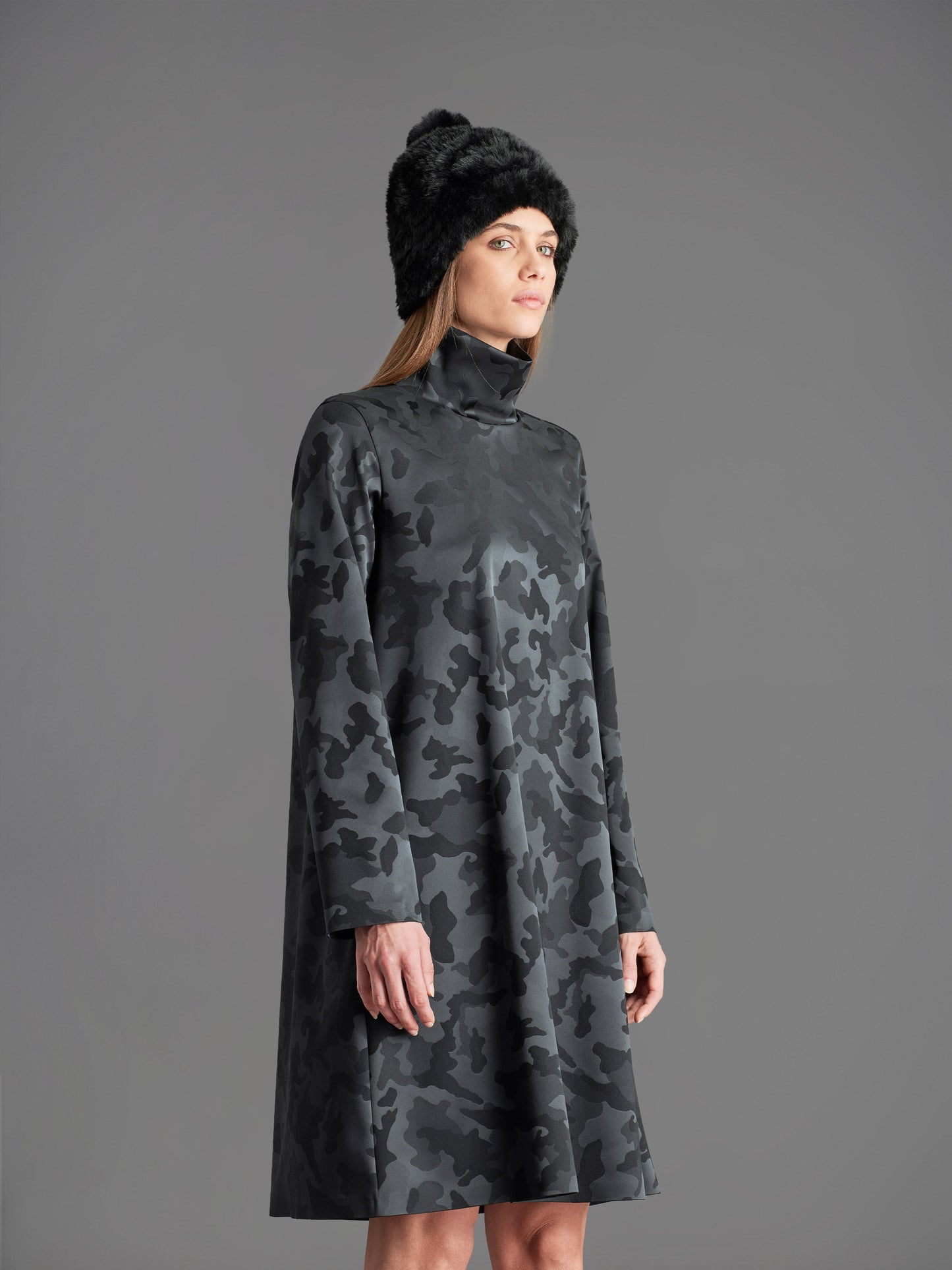 Dolly Camo Turtleneck Wom Dress