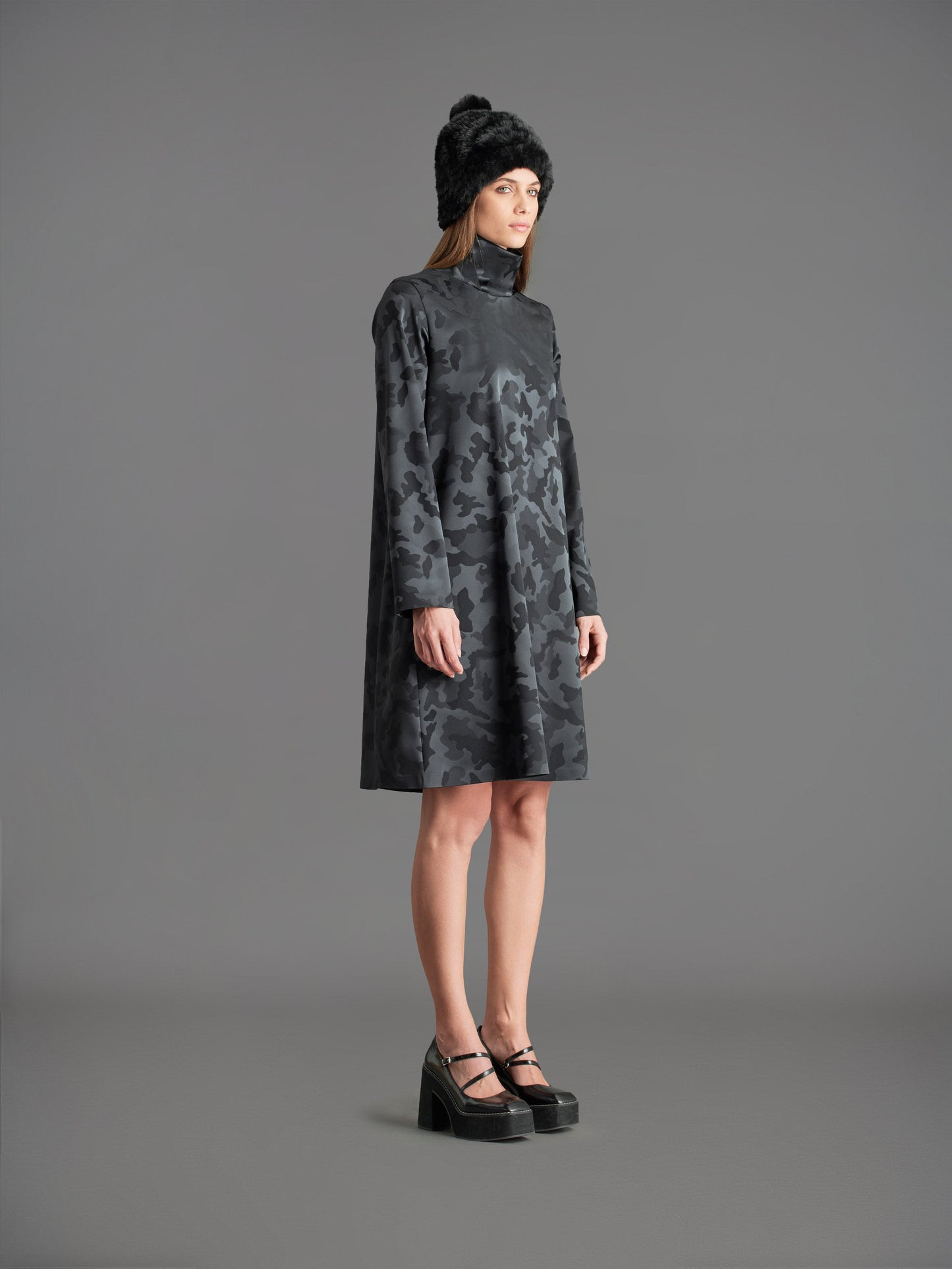 Dolly Camo Turtleneck Wom Dress