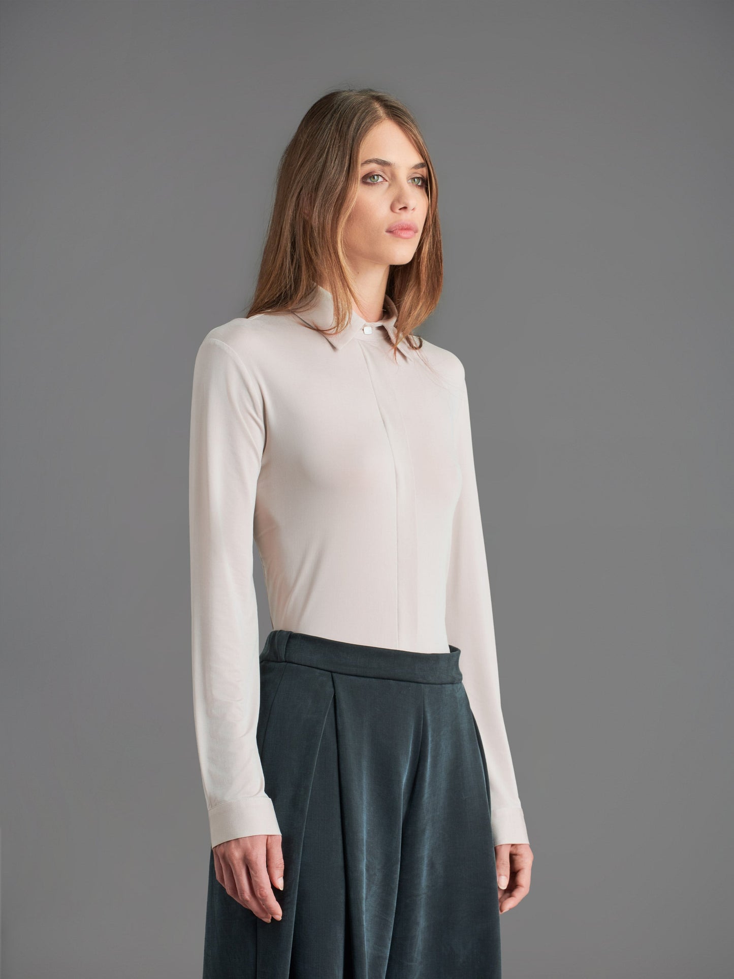 Cupro Plain Wom Shirt