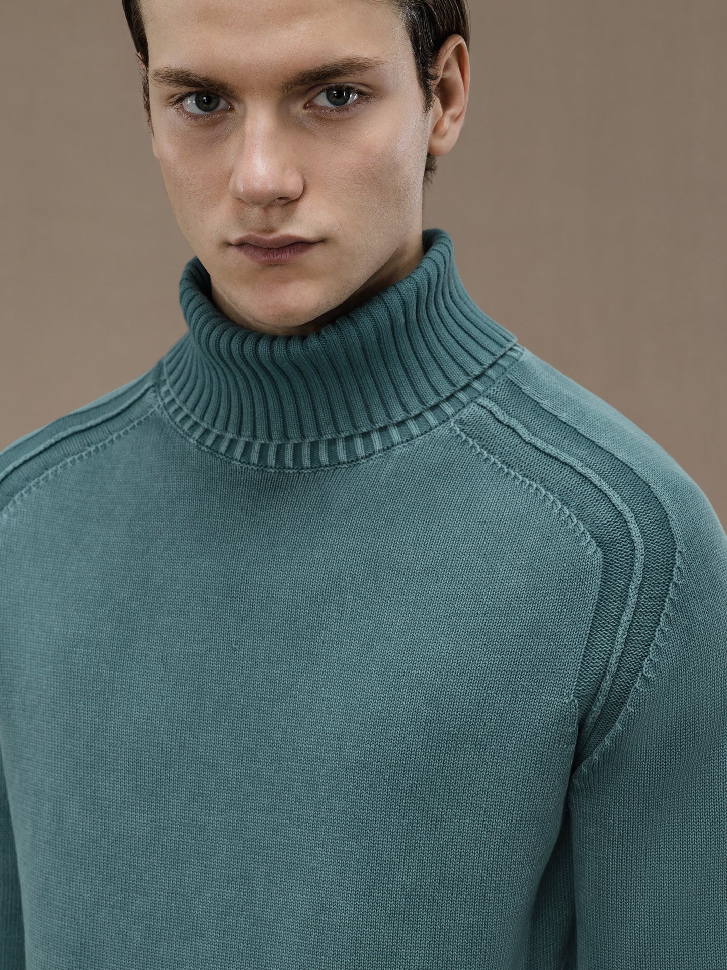 Cotton Techno Wash Turtleneck Knit