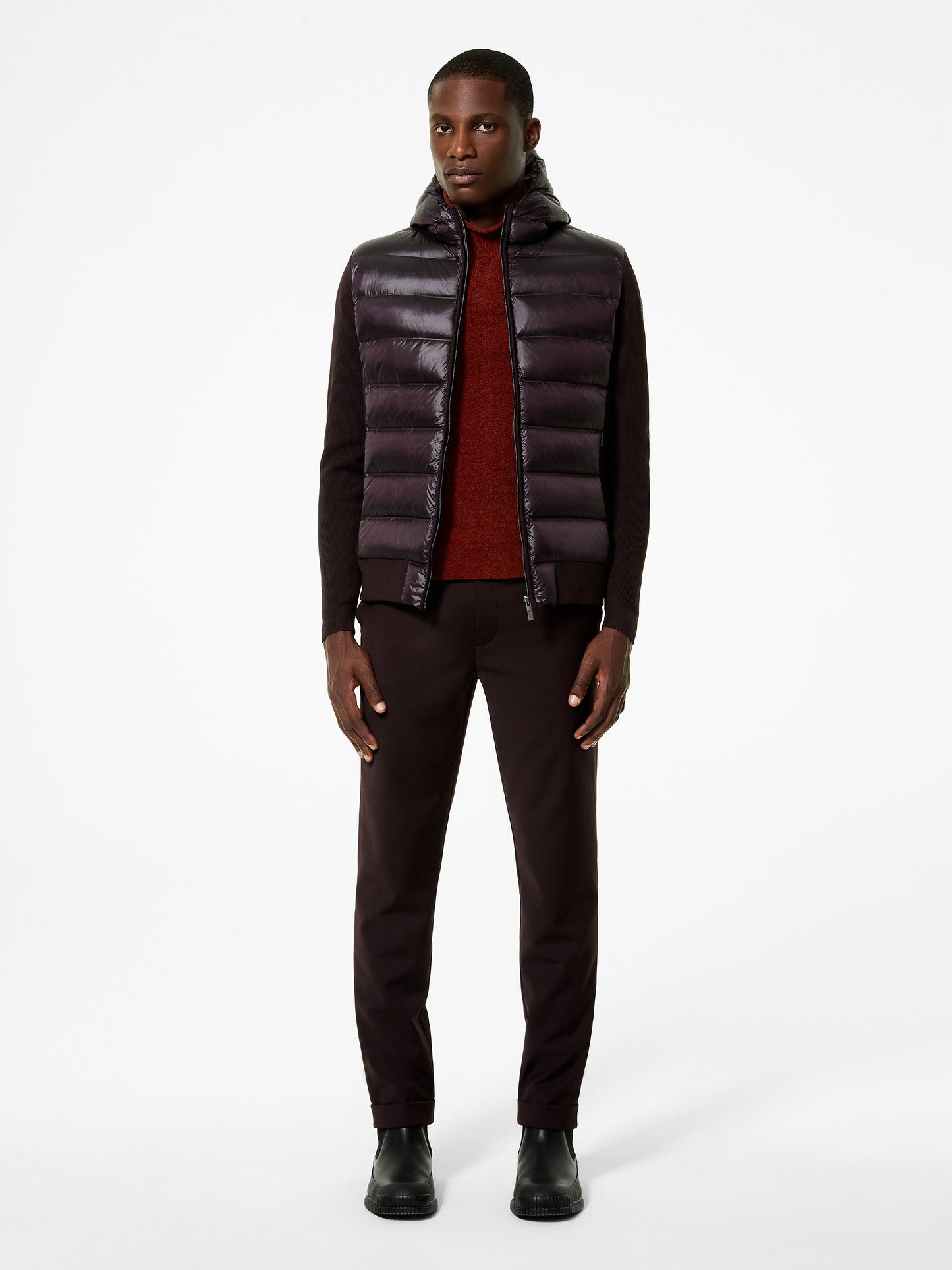 Amos  Perlupin Duck Hood Zip Knit