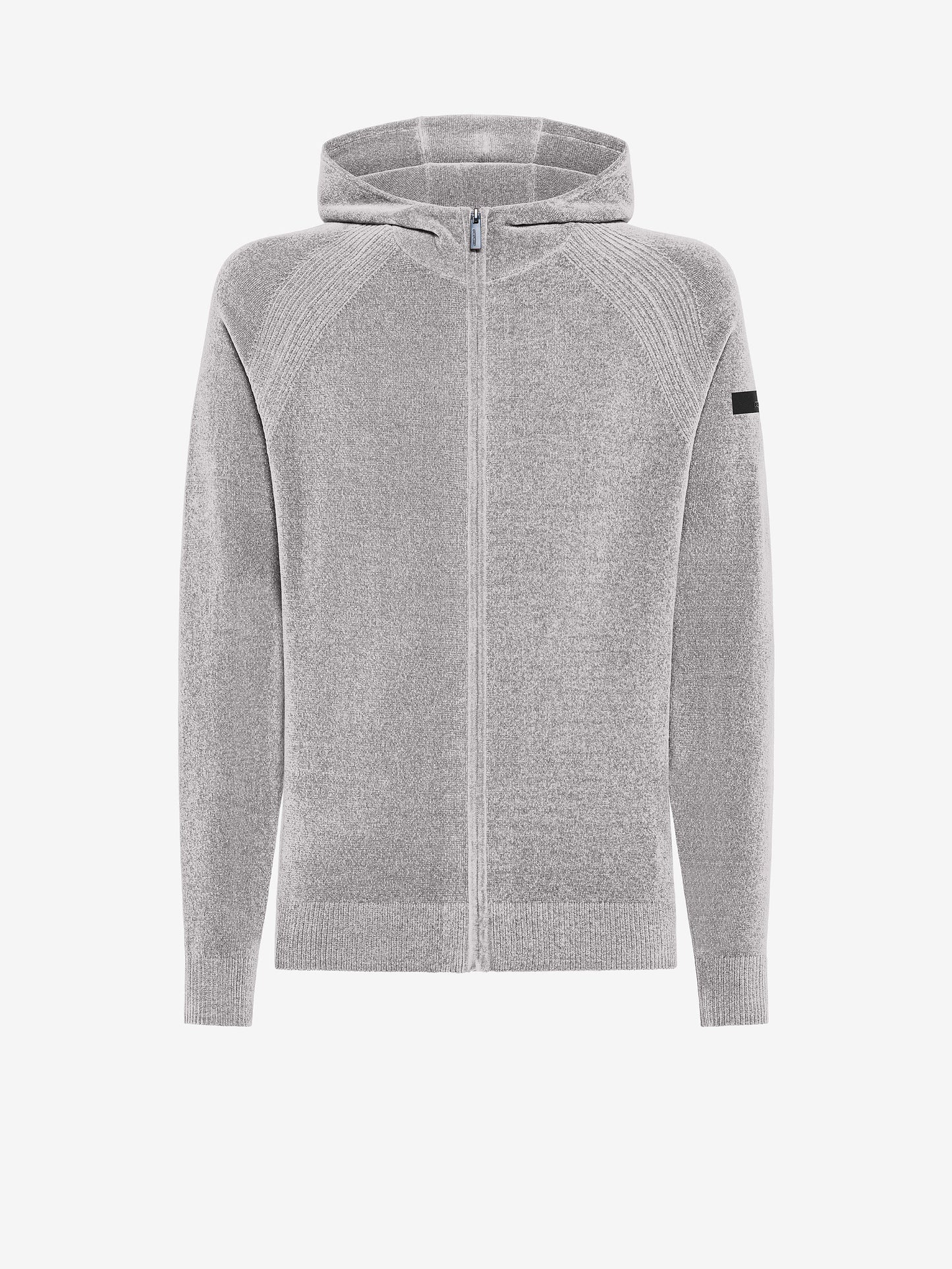 Velvet Hood Zip Knit