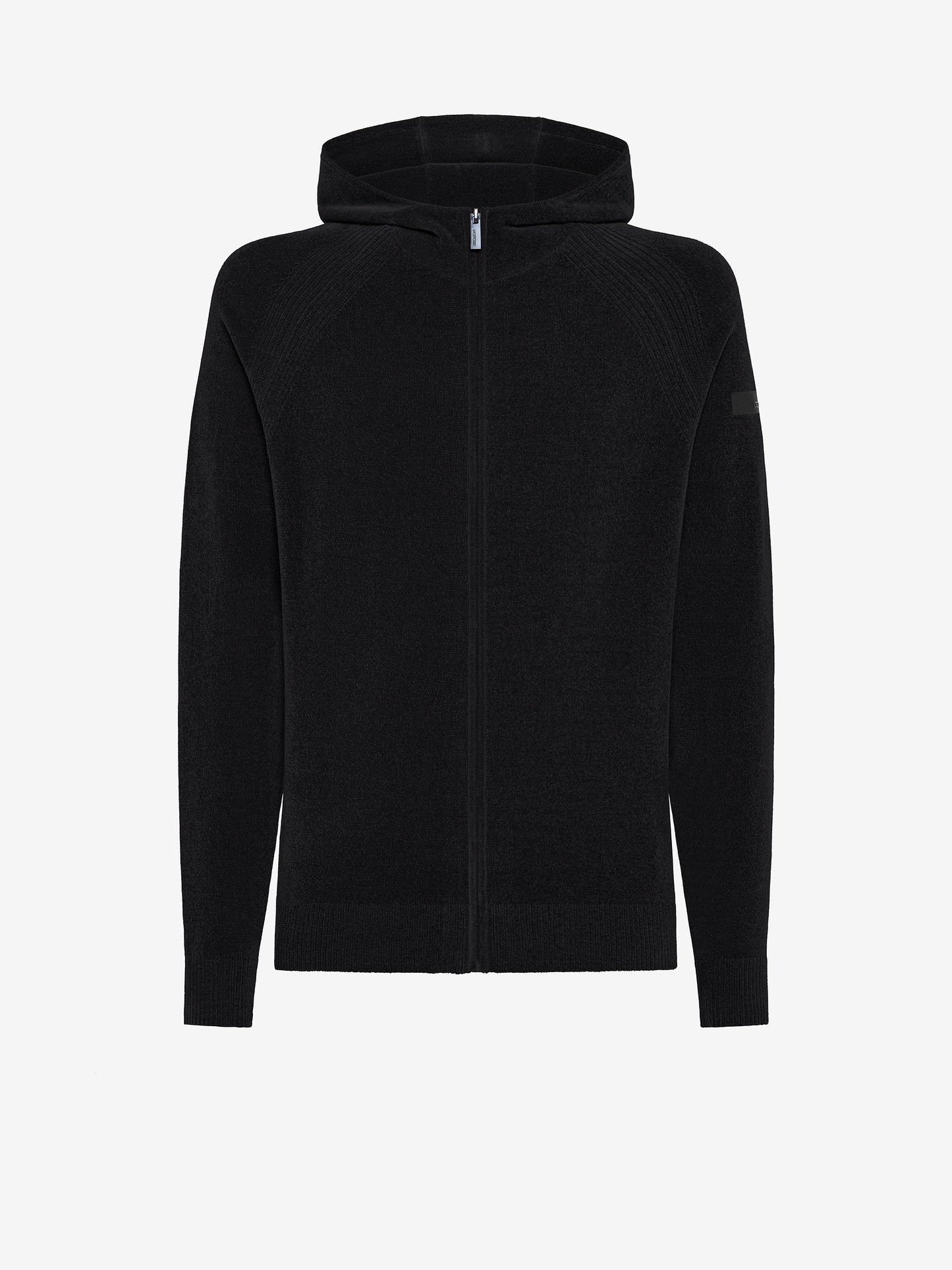 Velvet Hood Zip Knit