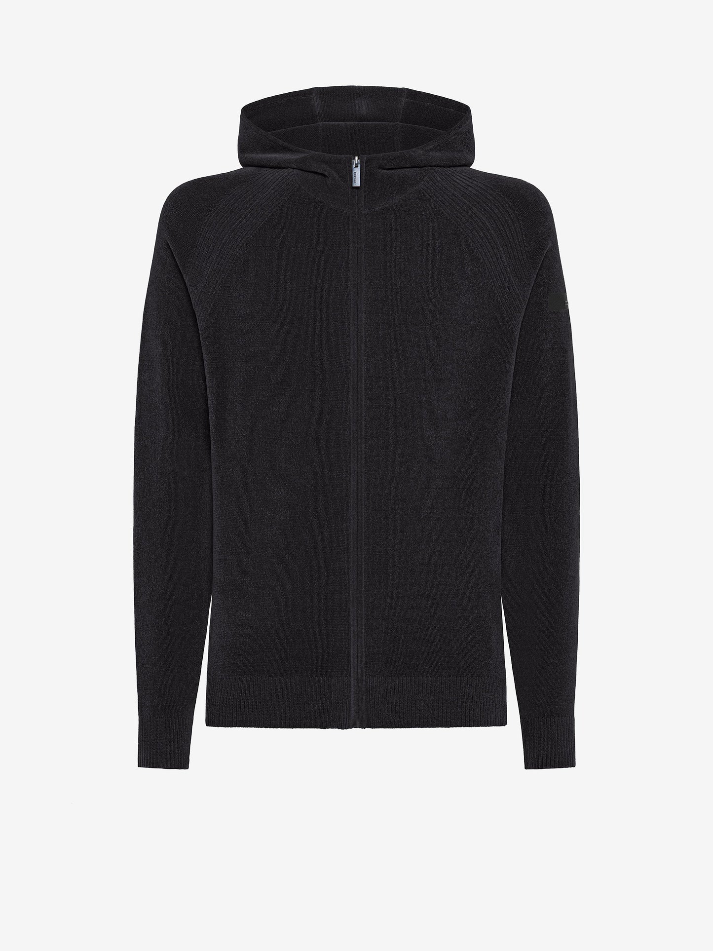 Velvet Hood Zip Knit