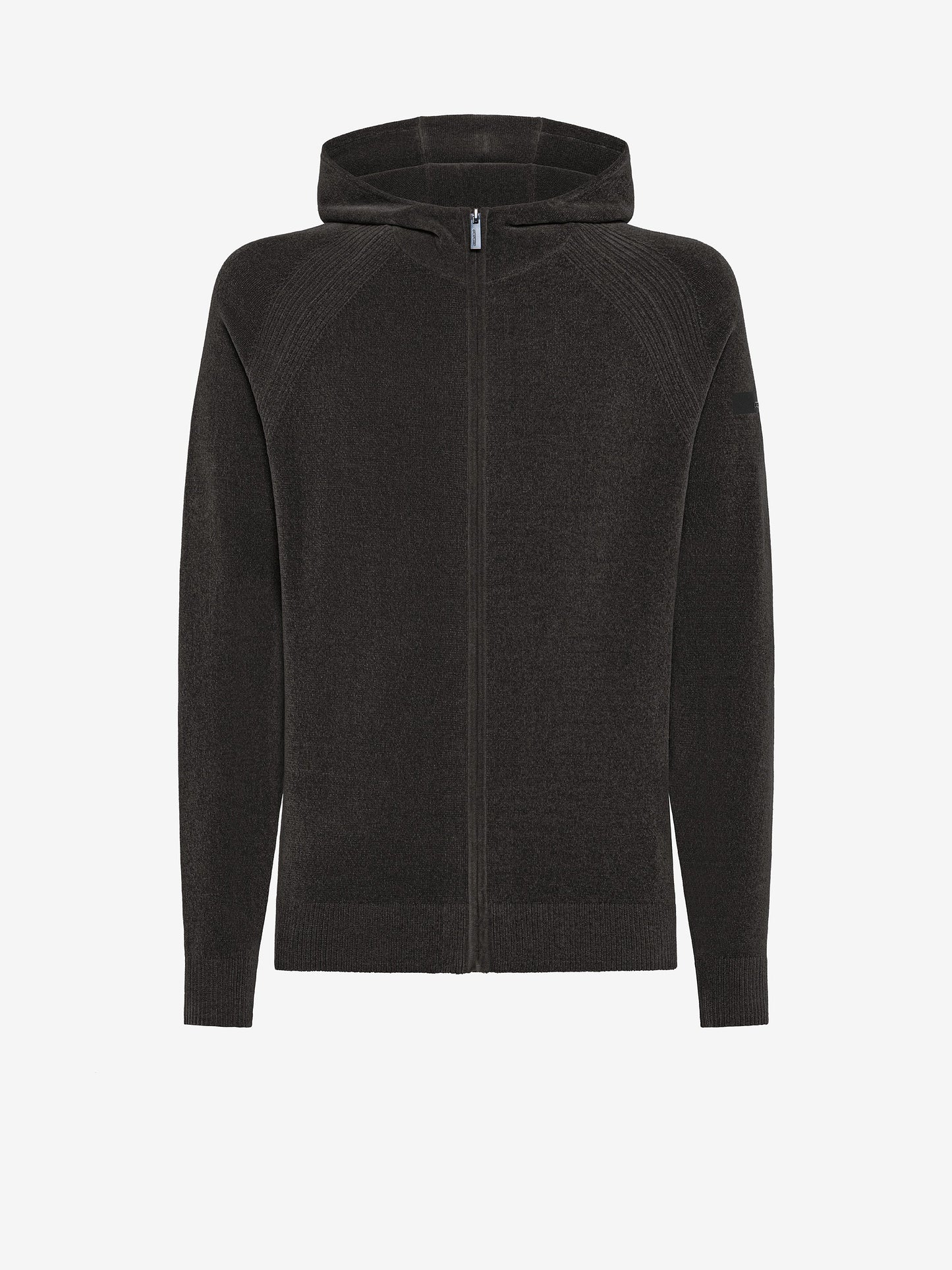 Velvet Hood Zip Knit