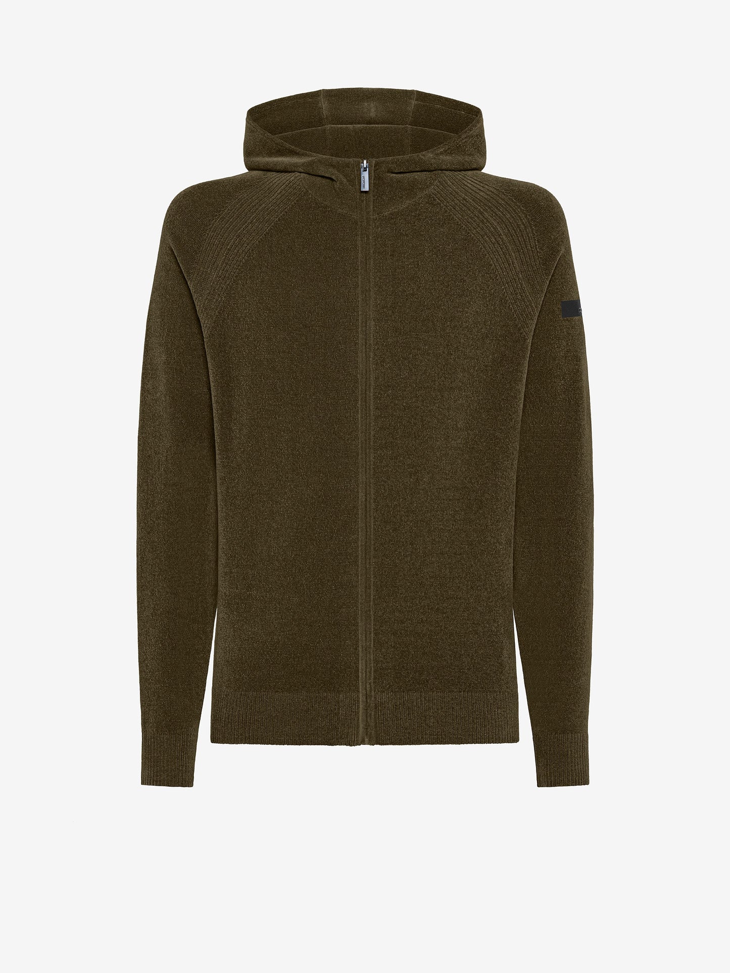 Velvet Hood Zip Knit