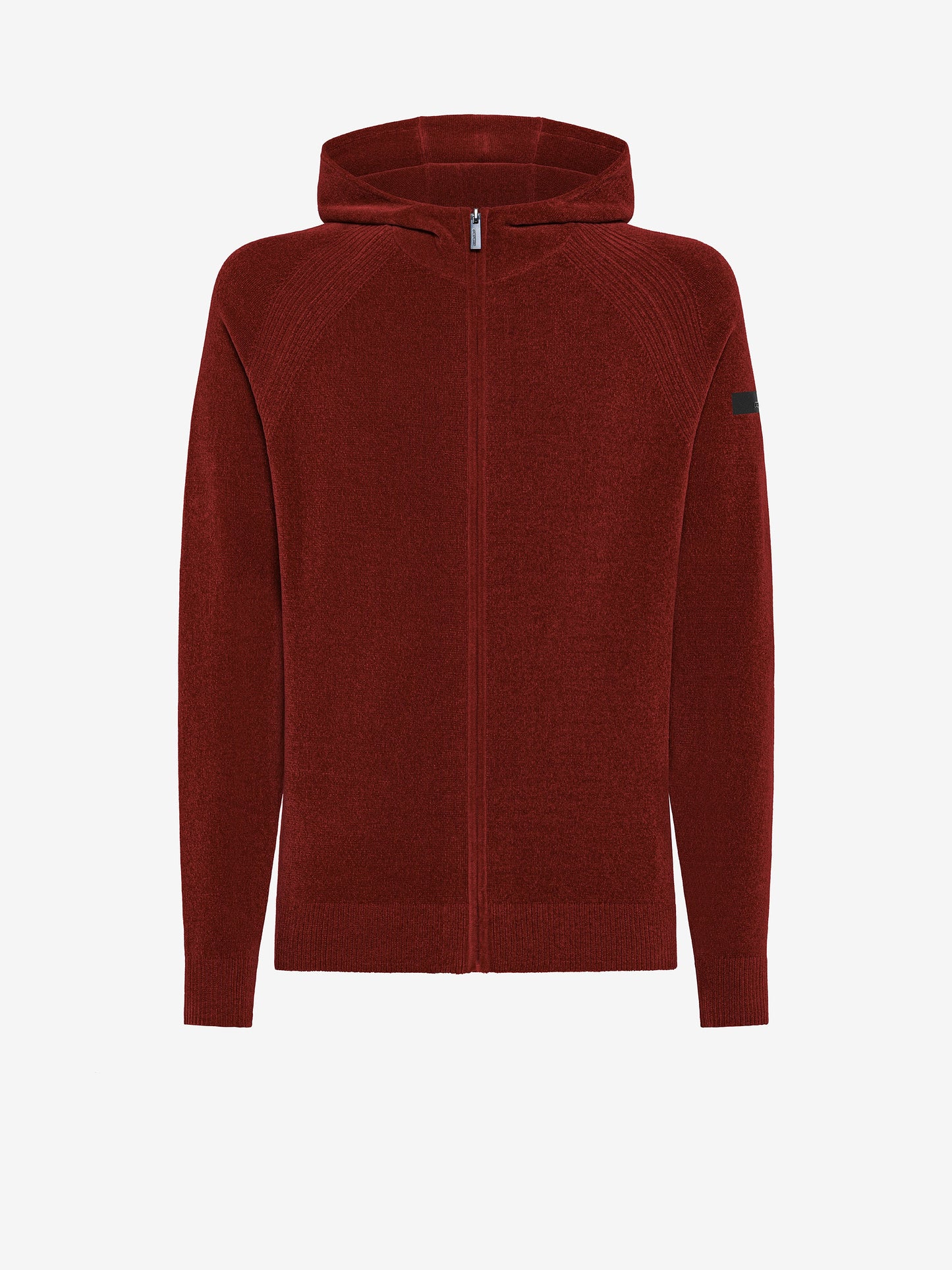Velvet Hood Zip Knit