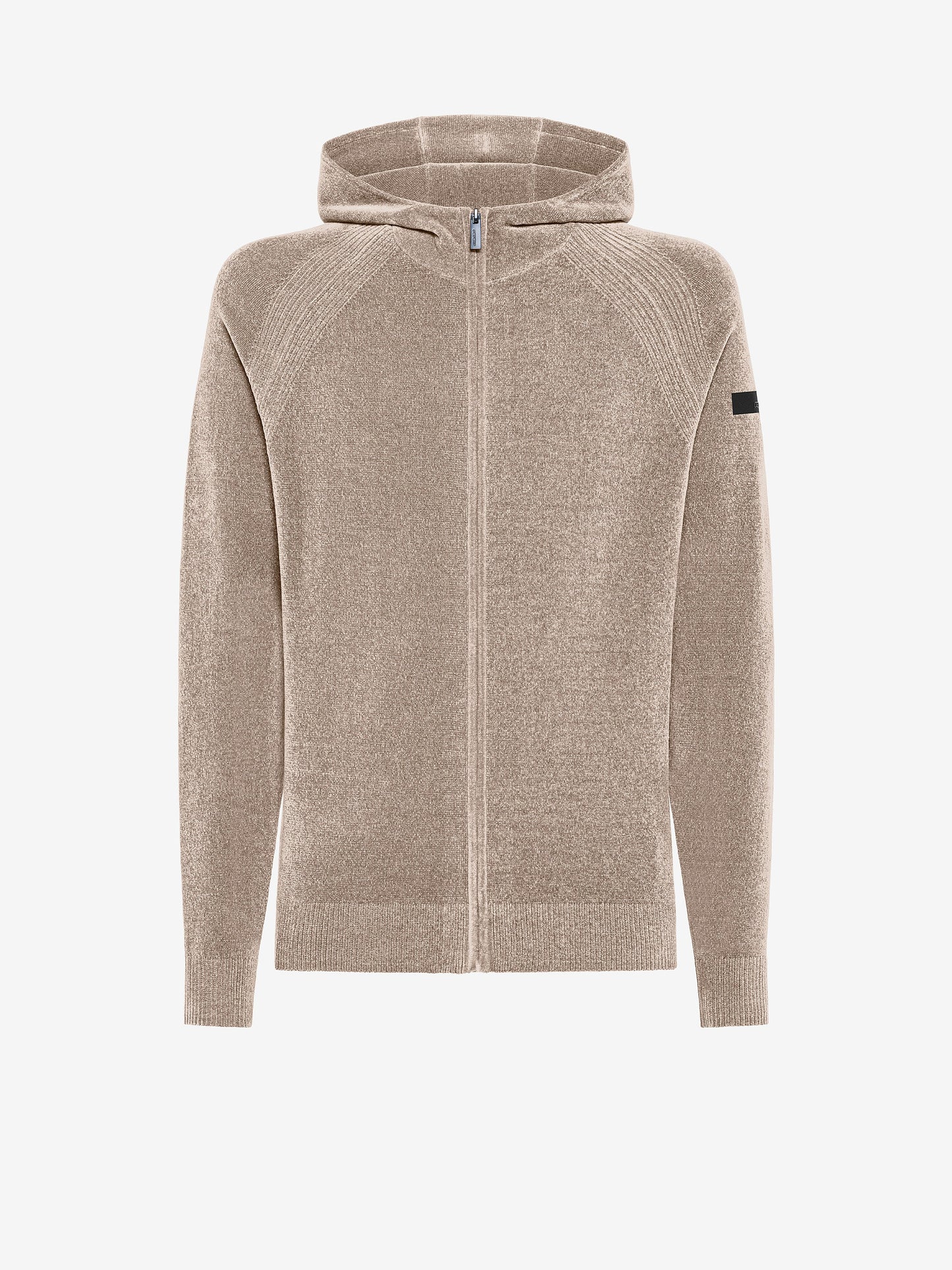 Velvet Hood Zip Knit