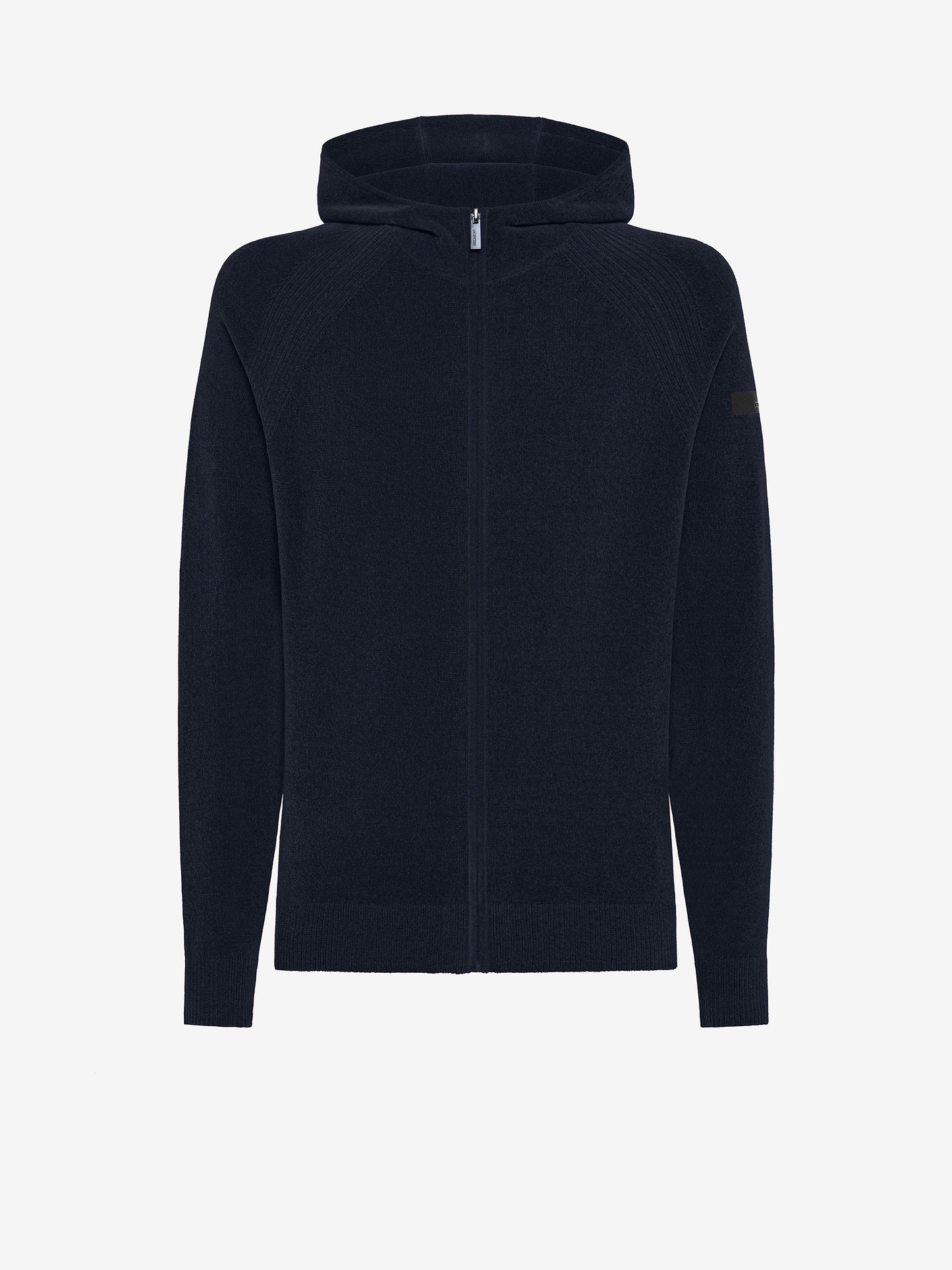 Velvet Hood Zip Knit