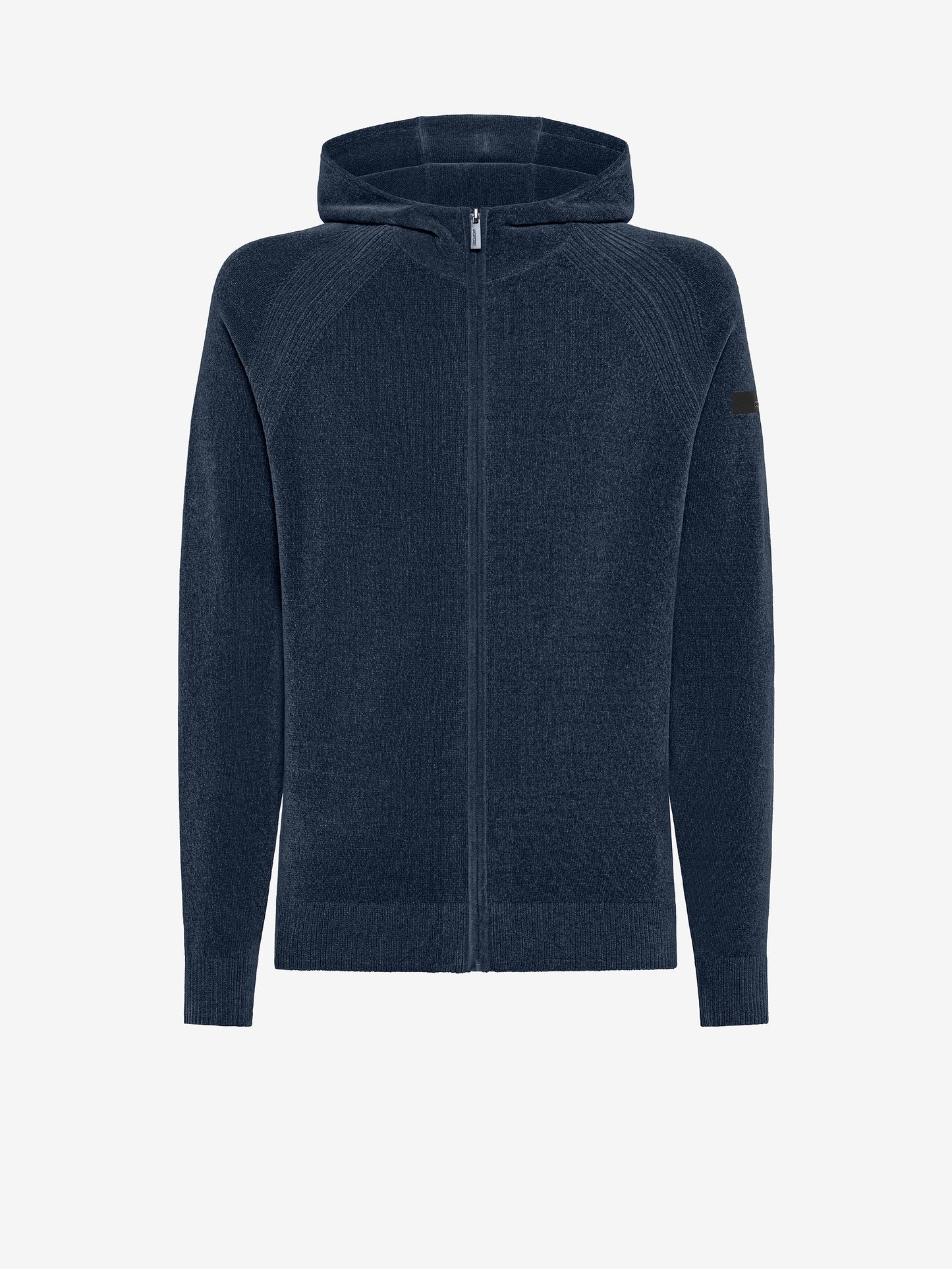 Velvet Hood Zip Knit
