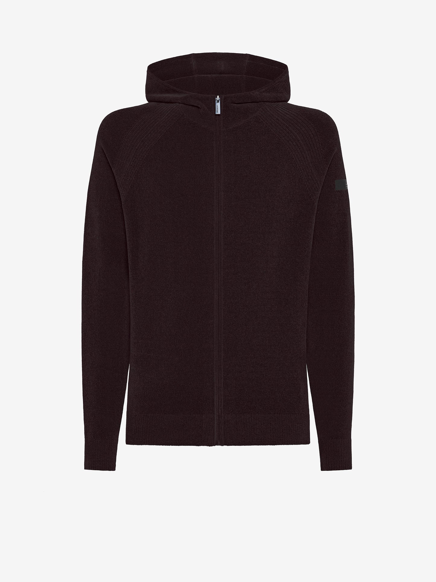 Velvet Hood Zip Knit