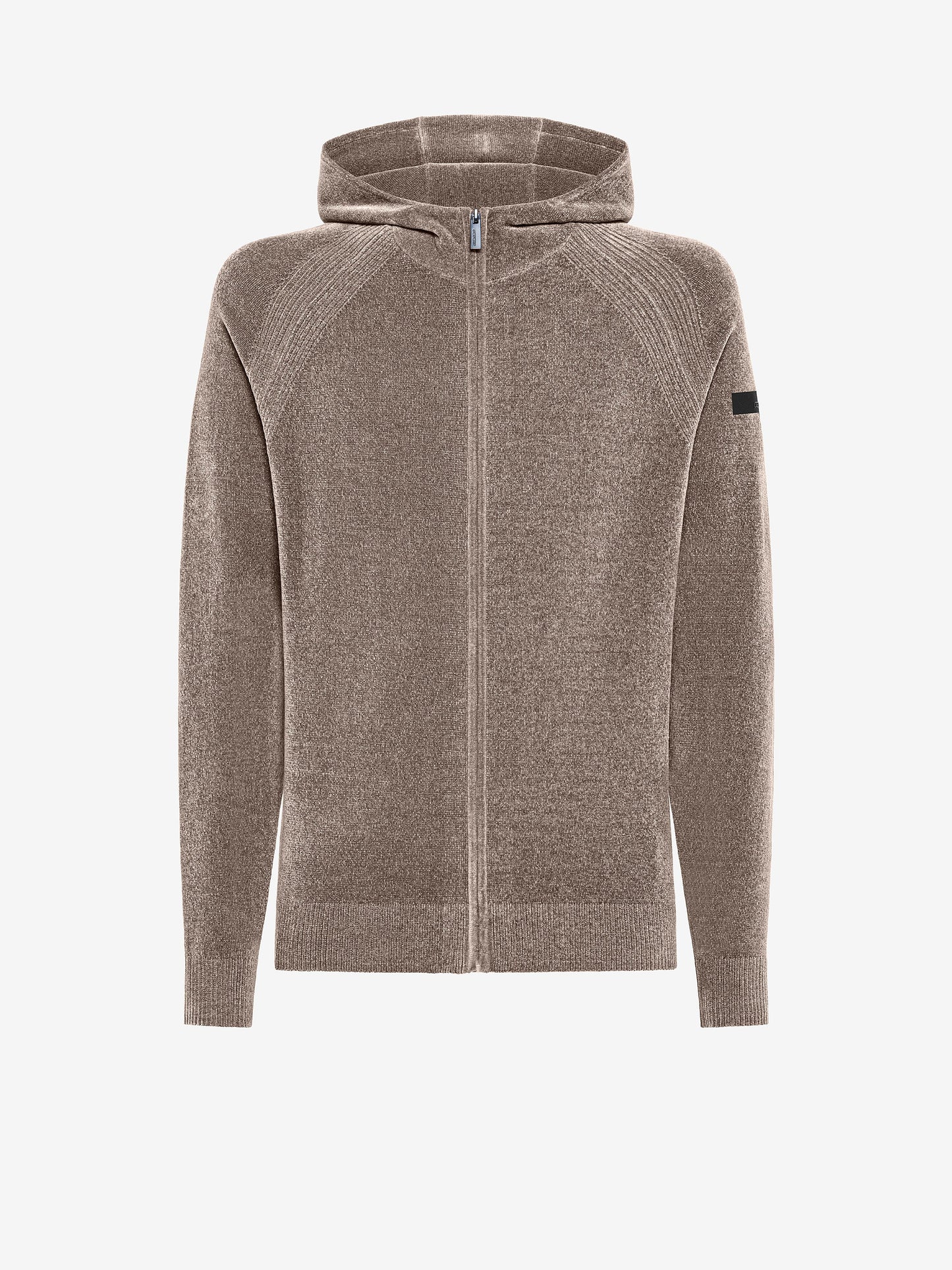 Velvet Hood Zip Knit