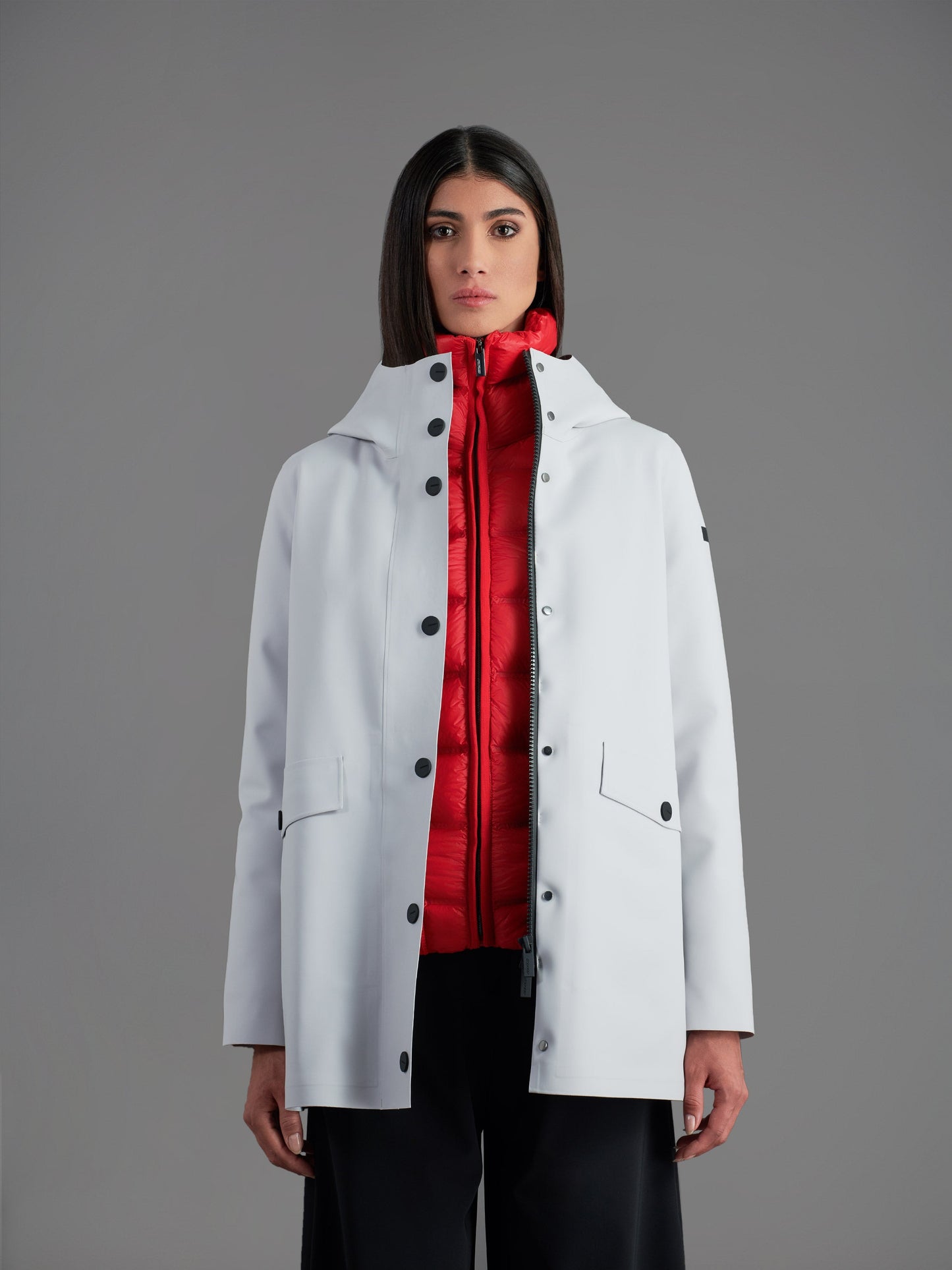 Rubber Double Parka Wom Jkt